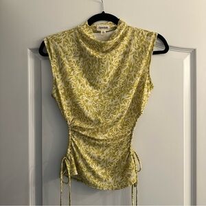 Open Edit Ruched Cutout Mock Neck Blouse